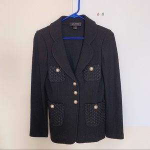 St John black blazer jacket size 2